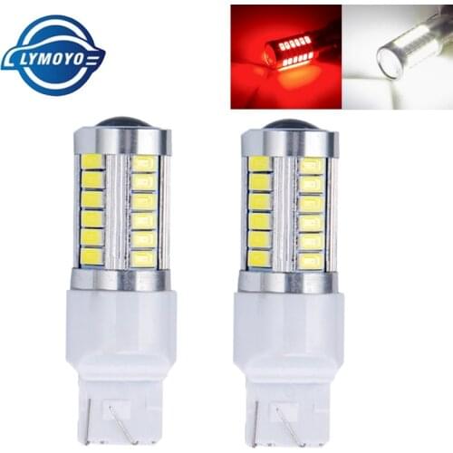 2x Canbus Flash white red 7440 W21W WY21W T20 Car LED 33 smd 5W Replacement Bulbs For Auto Front or Rear Turn Signal Lights 12v