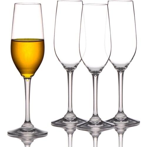 4 pcs 225ml Slim champagne glass USA Tritan plastic cup transparent Unbreakable Reuse wine glasses