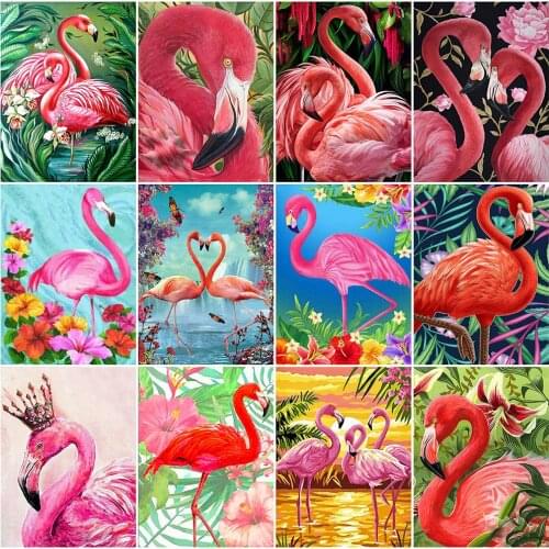 EverShine Diamond Painting 5D Flamingo Cross Stitch Diamond Mosaic Animal Rhinestones Art Embroidery Needlework Decor For Home