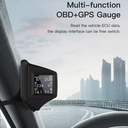 Car Head Up Display OBD2 II GPS Speedometer Clock HUD Display Digital Speed Overspeed Warning Alarm System Car Not Compatible