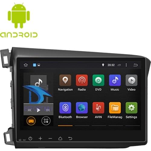 Android 9.0 Car GPS Navigation player For Honda Civic left driving 2012-2014 with Radio RDS BT Wifi Aux Car Radio Gps Player