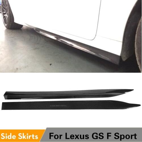 2PCs/Set Carbon Fiber Side Skirts Extension Lips Aprons for Lexus F Sport GS 2012 - 2015 Car Styling