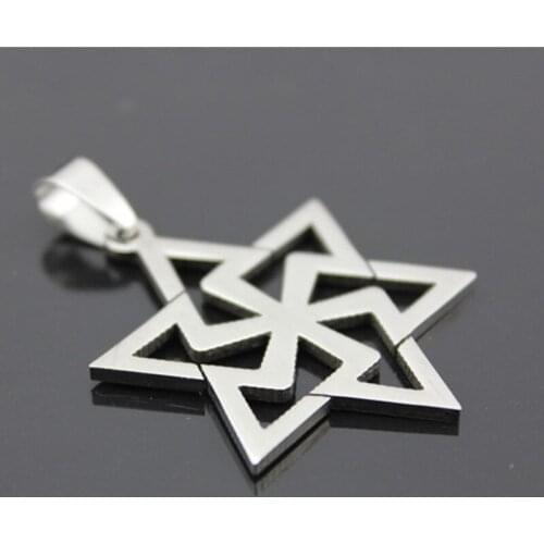 12 Pieces/Lot Silver Color Charm Necklace Hexagram Statement Chokers For Women Men Stainless Steel Chains Jewelry Accessories