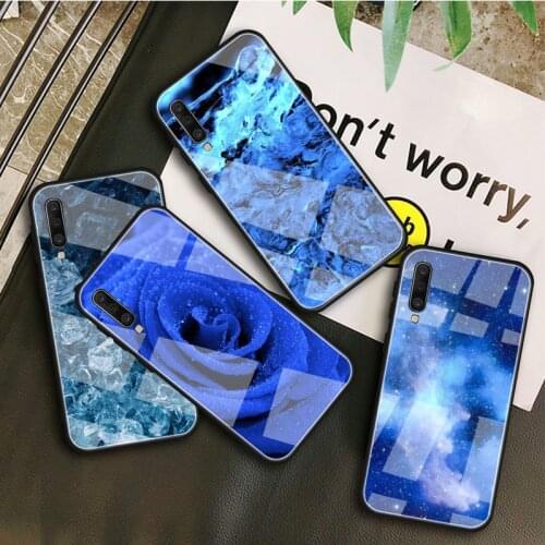 Blue art Tempered Glass Case For Samsung Galaxy A 10S 10E 20S 20E 30S 40 50S 60 70 80 90 6 7 8 Shell