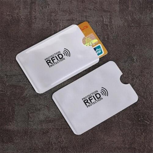 Anti Rfid Wallet Blocking Reader Lock Bank Card Holder Id Bank Card Case Protection Metal Credit Card Holder Aluminium 6*9.3cm