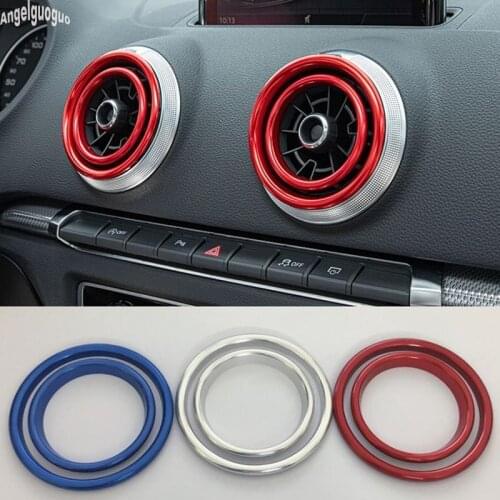 3 color for AUDI A3 S3 2013-16 Q2 Q2L 2017 Car Air Conditioning outlet decoration ring cover trim frame car accessories upgrade