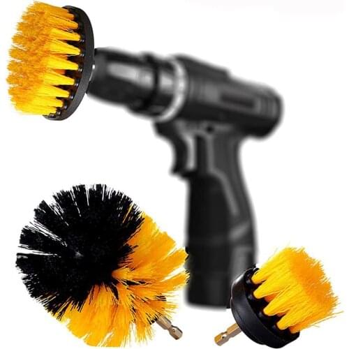 2/3.5/4 Inch Electric Scrubber Brush Drill Brush Kit Plastic Round Cleaning Brush Tool for Carpet Glass Car Tires Nylon Brushes