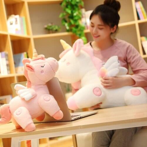 Fantastic Rainbow Wings Unicorns Plush Toy Giant Unicorn Toy Stuffed Animals Doll Pillow Baby Fly Horse Toys For Child Girl Gift