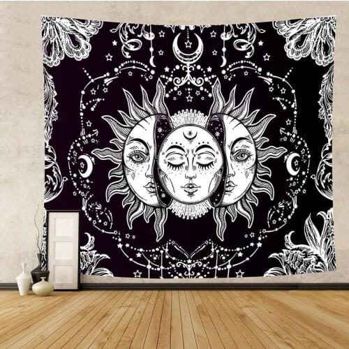Mandala tarot cards tapestry Celestial sun and moon Fabric Wall Hanging tapestry Hippie astrology tarot Room bedroom Wall Decor
