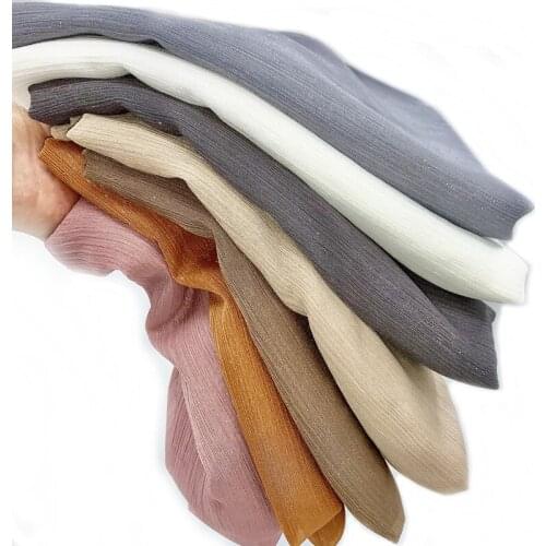 Crinkle scarf shimmer hijab multi colors plain muslim scarfs shawl fashion solid color chiffon hijab women scarf