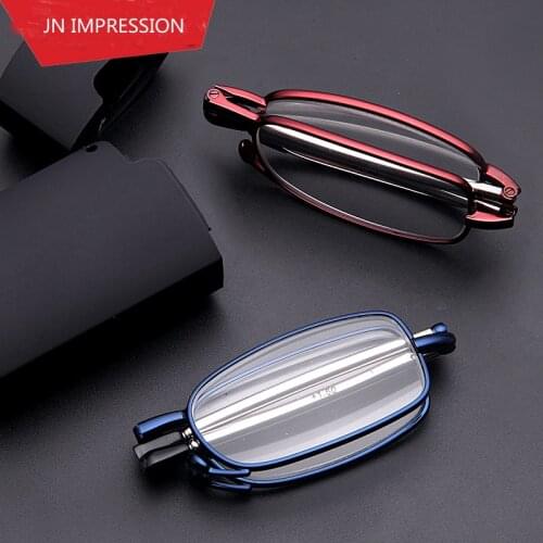 JN IMPRESSION Brand Designer Men Women Eyeglasses Frames Folding Reading Glasses Oculos de grau diopter glasses 1 1.5 2 2.5 3