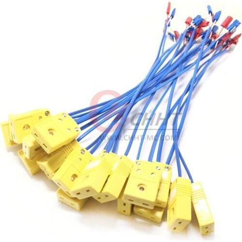 K/T type Temperature Sensor Tetrafluoro Thermocouple Extension Wire With Connector