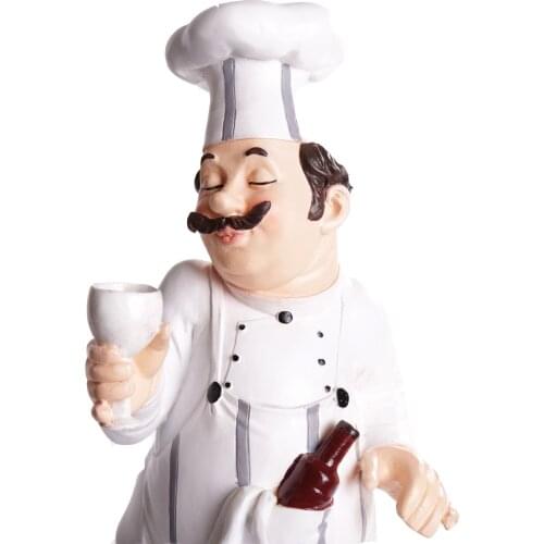 Creative Resin Crafts Chef Statue Character Ornaments Fashion Home Decoration Bar Western Restaurant Cafe Cake Shop Decor