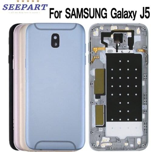 For SAMSUNG Galaxy J530 Back Housing J5 2017 Battery Door Cover Rear Case Frame Chassis Replace For 5.2" SAMSUNG J530 Housing