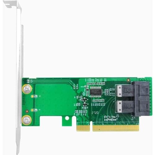 Linkreal 2 Port PCIe 3.0 x8 to U.2 NVMe SFF-8643 Adapter Card support SPLIT PCIe-LRNV93N8