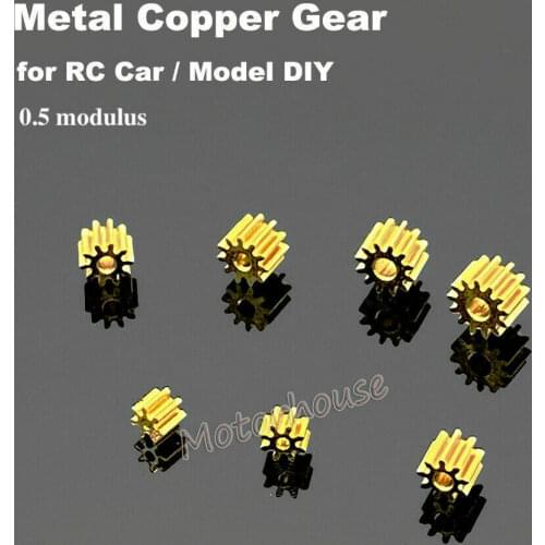 0.5 Modulus 7T 8T 9T 10T 11T 12T 13T 16T Metal Copper Gear For Spindle transmission gear Fit 1mm 1.5mm 2mm 2.3mm Shaft DIY Toy