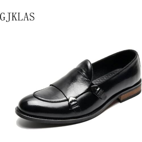 Men Italian Loafers Shoes Leather Size 48 Dress Office Shoe for Men Business Formal Shoes Man Buckle Monk Strap Oxford Shoes