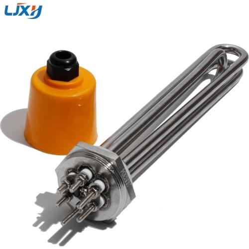 LJXH 1.5inch BSP Tubular Immersion Heater Heating Element for Water Oil All 304SS220V 380V DN40 with Grounding Screw