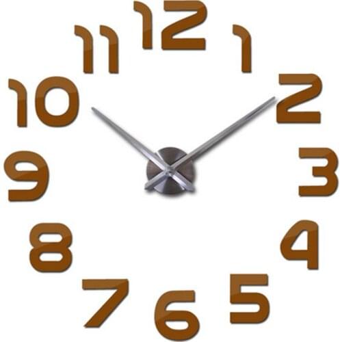 3D DIY Wall Clock Arabic Numerals Clock Frameless Mirror Surface Wall Sticker Home Decor For Living Room Bedroom Art Decorations