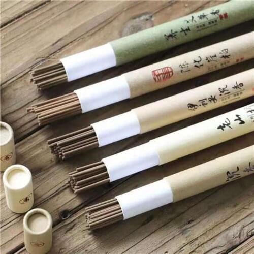 40pcs / Box Natural Sandalwood Home Essential 21cm Aromatherapy Sleep Care Indoor Ceremony Buddha Incense Home Decoration