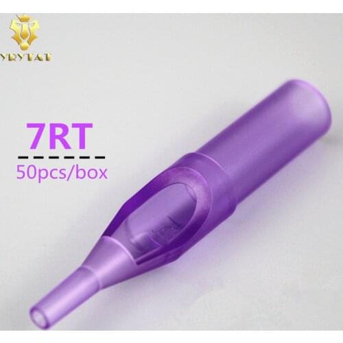 New 50pcs 7RT Disposable Purple Short Tattoo Tip Nozzle Round 7 Supply PSDT-7RT