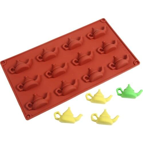 New 12-cavity Silicone Teapot shape Mold Small Cake Chocolate Pancake Moulds for Baking Mini Dessert Kitchen DIY Handmade Tools