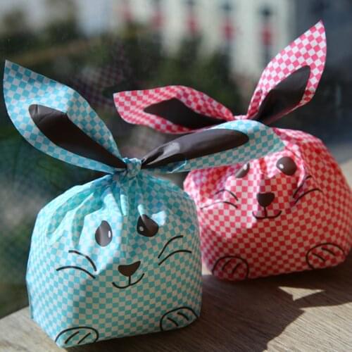 Rabbit ear plastic bag,wedding party baby shower bag,favor bag,gift wrapping,cookie snack packaging 100pcs/lot