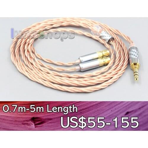 LN007171 Silver Plated OCC Shielding Coaxial Earphone Cable For HiFiMan HE400 HE5 HE6 HE300 HE4 HE500 HE6