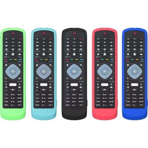 Removable Remote Control Cover Dustproof Protector Durable Silicone Soft Solid Home for philips TV with NETFLIX HOF16H303GPD24