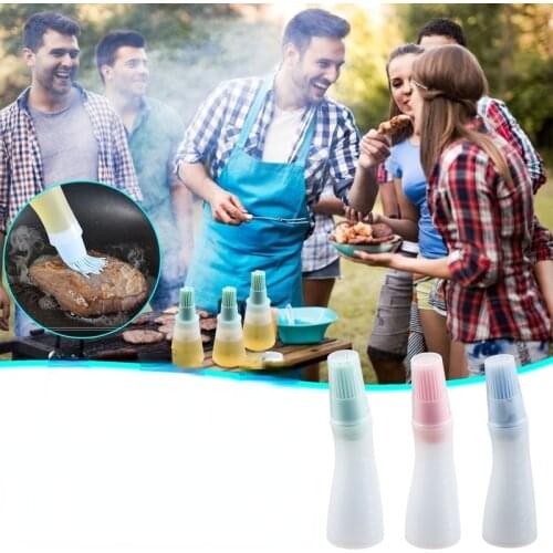 Silicone Kitchen Tools Rubber Oil Dispenser Bottle Brush Basting Flapjack BBQ Pancake Bar Grill Brush Outdoors Cooking tool