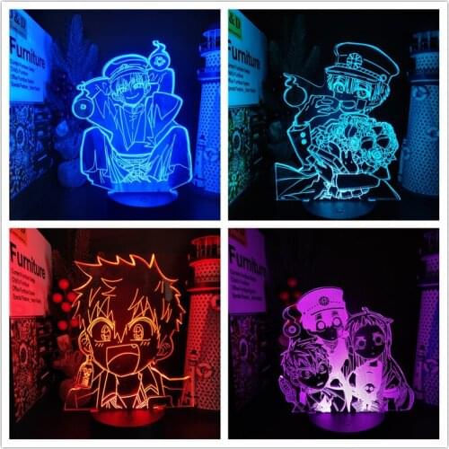 Toilet Bound Hanako Kun Led Night Light for Kids Bedroom Decor Colorful Nightlight Anime Manga Gift Minamoto Kou Acrylic 3d Lamp