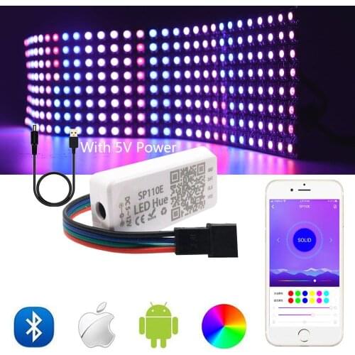 WS2812B LED Panel Screen WS2812 8*8 16*16 8*32 Pixels Module Light With SP110E Bluetooth Controller Individually Addressable 5V