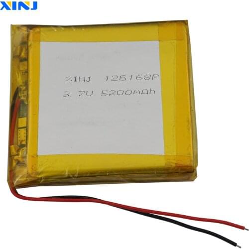 XINJ 3.7V 5200mAh Polymer Rechargeable Li Lithium Battery Cell 126168 For GPS ipod PSP PDA E-Book MID Portable DVD Tablet PC