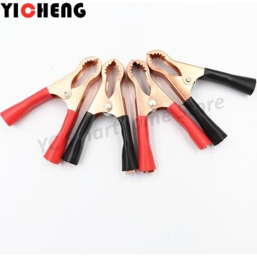 2Pcs red 2Pcs black 80MM Car battery fire clips High current alligator clips Large emergency battery clips Wire clips 50A