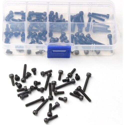 ZENHOSIT120PCS M3*4/5/6/8/10/12/18/20 Black Cylinder Head Hexagon Screw Repair Tool Assorted Kit