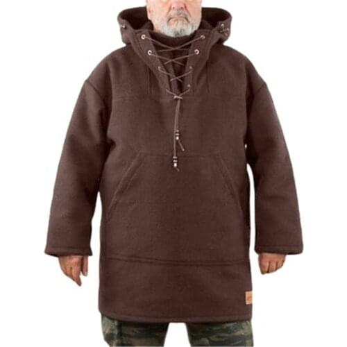 Winter thick warm men hoodies coat Medium length casual woolen sweatershirts Windbreaker Coats
