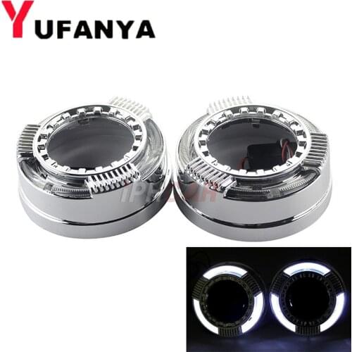 1pcs 3.0 Inch led day running led angel eyes day running bixenon Projector lens shrouds white color hid xenon kit headlight