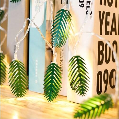 10/20lights Jungle Party Turtle Leaf Light String Baby Shower Favor Hawaii Flamingo Party Decoration Leaf Lights LED Home Decor