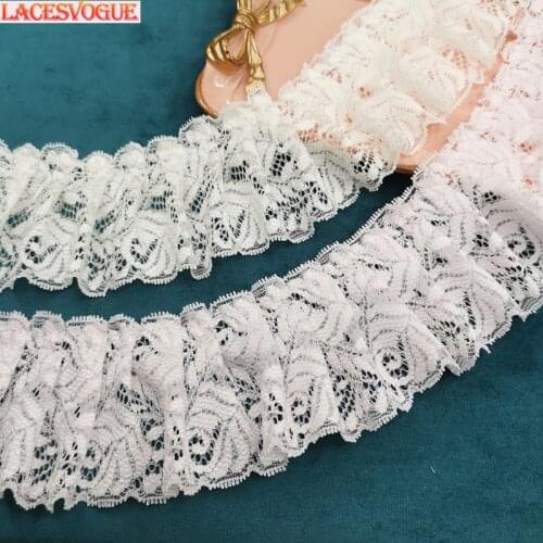 10Meters 6cm Mesh Fold Lace Trim Handmade DIY Bubble Skirt Ruffle Garment Needlework Sewing Clothing Decoration 253