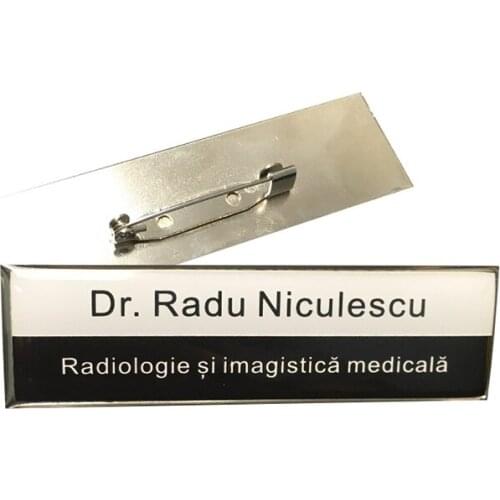 10pcs personalized metallic name badge 70*20mm tag safety pin or strong magnetic name tag badge fastener