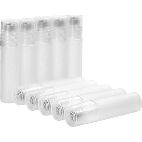 10Pcs Empty Clear Refillable Roller Ball Perfume Bottle Roller Ball Bottle Empty Plastic Container for Essential Oil Perfume