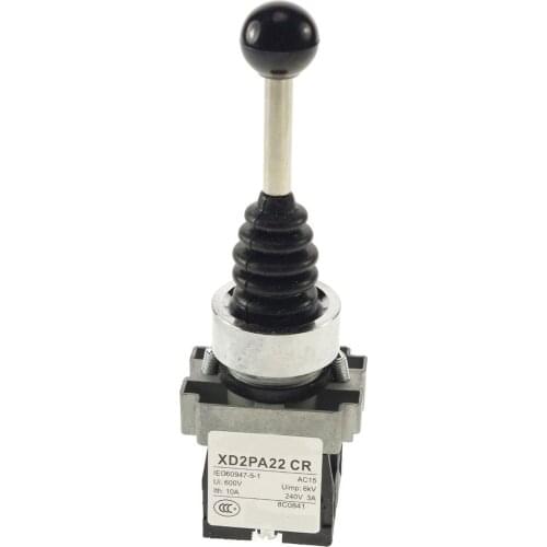 22mm XD2PA22CR 2NO 2 Positions Momentary Spring Return Wobble Stick Joystick 400V 6A