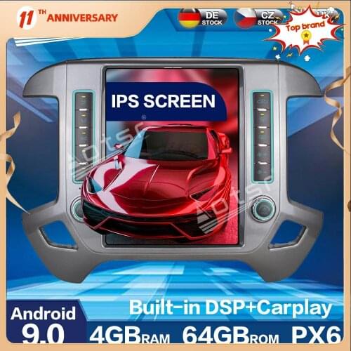 4+64GB 12.1 inch Tesla PX6 Android Car Radio Player For Chevrolet Silverado GMC SIERRA 2014-2019 Car GPS Navigation DSP Carplay