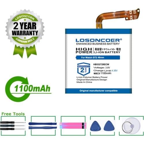 LOSONCOER Battery 800/500mAh HB472023ECW HB532729ECW Battery For Huawei Watch GT2 GT 2 46mm 42mm Smart Watch Battery