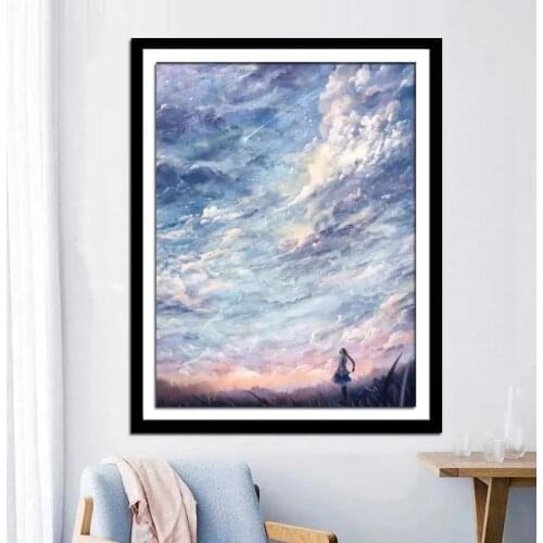 Diamond Painting Full Of Diamonds Cartoon Landscape Beautiful Sky Living Room Bedroom Stickers Diamond Cross Stitch DIY Handmade