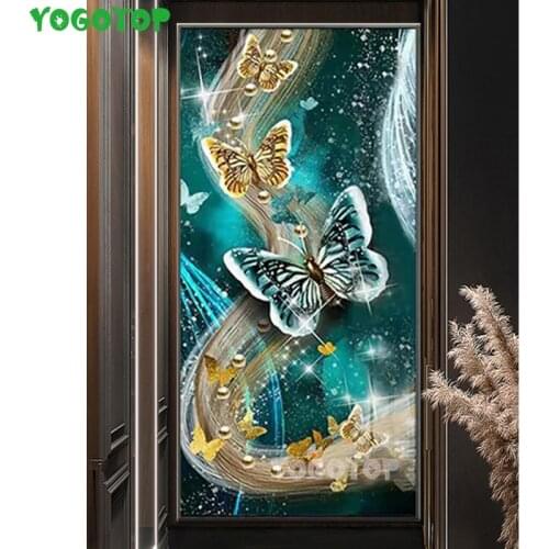 DIY Diamond painting Butterfly cross stitch Full diamond embroidery 5d mosaic icons rhinestone pictures Golden abstract YY5068