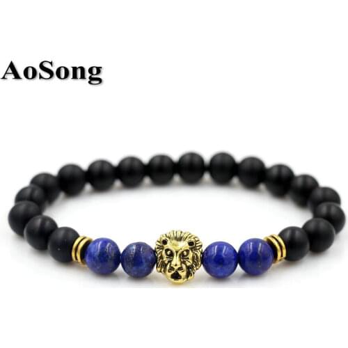 BPPCCR lapis lazuli Bracelet Men Natural Stone Prayer Beads Bracelet Men Jewelry Hombres mujeres pulsera Men Women bijoux