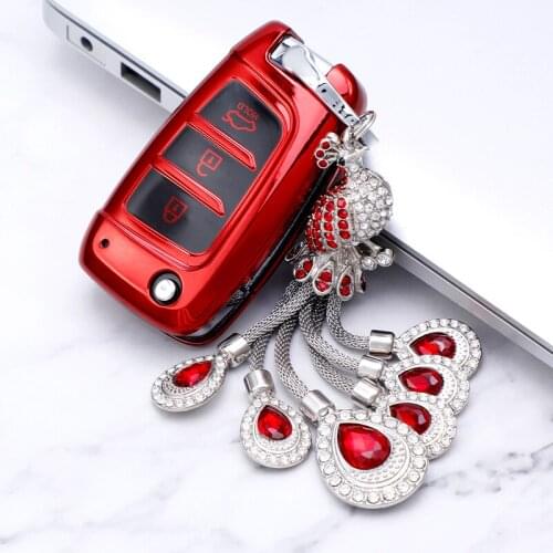 TPU Car Key Case Cover Shell Bag Keychain for Hyundai Elantra Solaris Santa Fe Verna Tucson i35 i40 Genesis Accessories