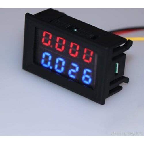 Digital DC Voltmeter Ammeter DC 100V 10A Voltage Current Meter Power Supply Red Blue LED Dual Display W315