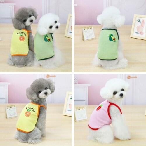 Sweet Pet Dog T-shirt Summer Thin Dog Clothes Fruit Print Puppy Vest Clothing Cool Puppy Clothes for Small Dogs Vest Shirt